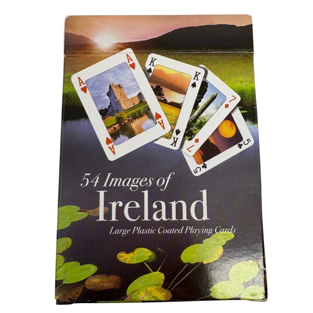 Shamrock 54 Images of Ireland Large Plastic Coated Playing Cards Irish Souvenir